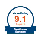 Avvo Rating | 9.1 Superb | Top Attorney Education
